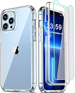 Photo 1 of COOLQO Compatible for iPhone 13 Pro Max Case 6.7 Inch, with [2 x Tempered Glass Screen Protector] Clear 360 Full Body Protective Coverage Silicone 14 ft Military Grade Shockproof Phone Cover
