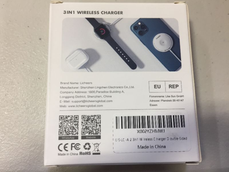 Photo 1 of 3 in 1 Wireless Charger, 15W Max Phone Wireless Charging Pad, Watch Fast Wireless Charger Mats with Type-C Port Compatible for iPhone 12/13 Pro Max, iWatch, Airpods Pro, Samsung Galaxy (No Adapter)
