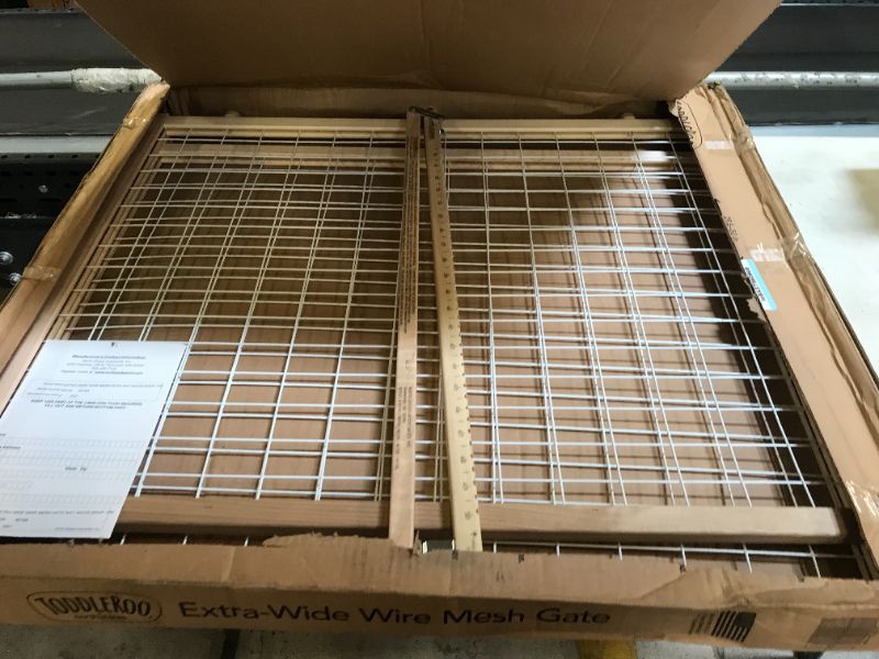 Photo 1 of North States Extra-Wide Wire Mesh Adjustable Wood Baby/Child & Pet Gate | 4615