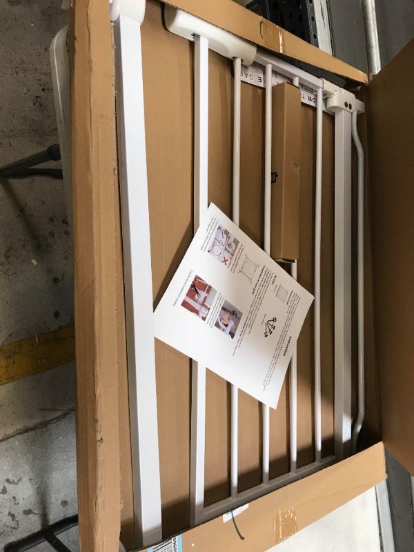 Photo 1 of HOOEN Narrow Baby Gate for Stairs Doorways Pressure Mounted Baby Gate Walk Through Child Gates for Kids or Pets Indoor Safety Gates 32Inch Wide