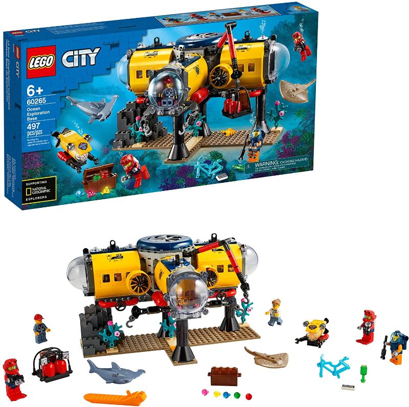 Photo 1 of 
LEGO City Ocean Exploration Base Playset 60265, with Submarine, Underwater Drone, Diver, Sub Pilot, Scientist and 2 Diver Minifigures