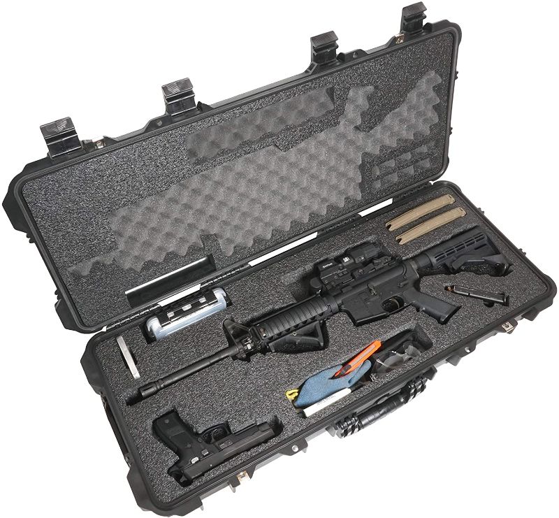 Photo 1 of Case Club AR-15 Pre-Cut Waterproof Rifle Case with Included Silica Gel to Help Prevent Gun Rust & Small Waterproof Accessory Box (Gen 2)
