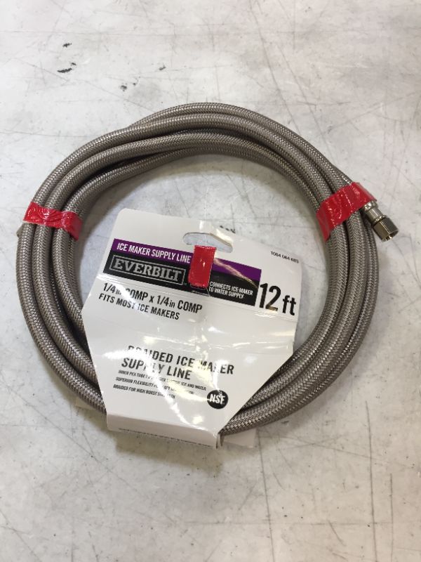 Photo 2 of 12 ft. Braided Ice Maker Supply Line