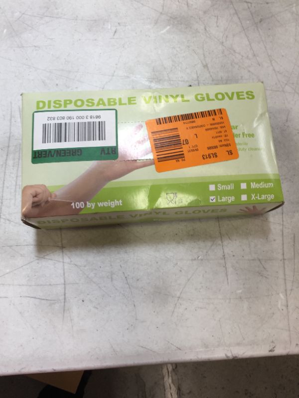 Photo 2 of Large Disposable Vinyl Gloves (100-Count)