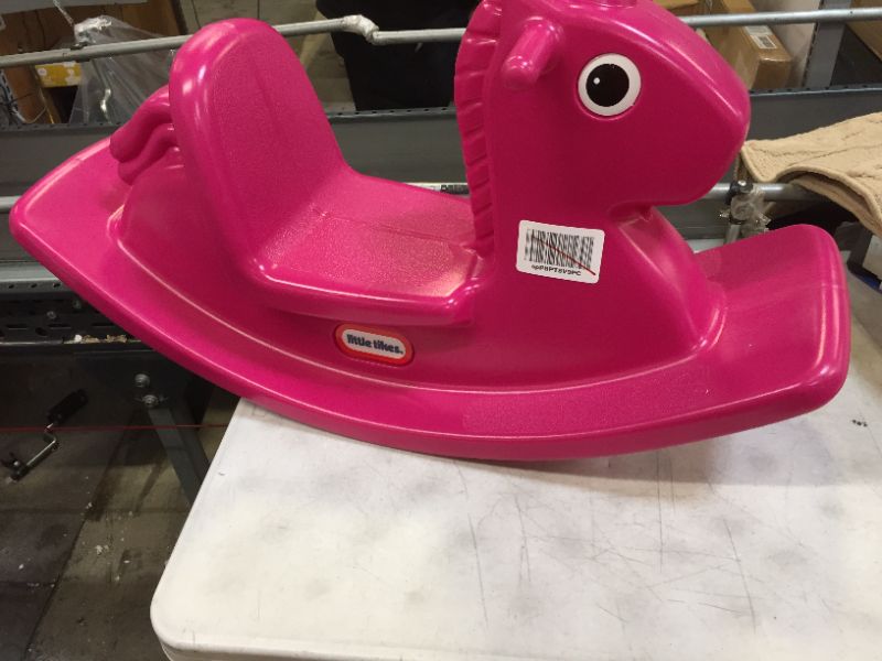 Photo 2 of  Little Tikes Rocking Horse - Magenta (ITEM HAS STICKER RESIDUE) (ITEM IS DIRTY AND HAS SCRATCHES)