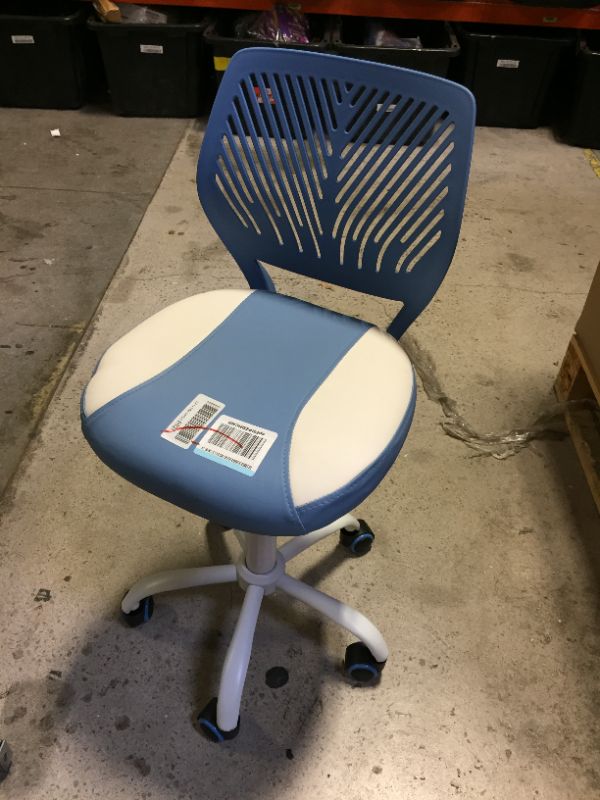 Photo 1 of blue and white office chair 