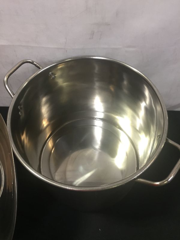 Photo 3 of 5 Gallon Stainless Steel Stock Pot with Lid, 12.5 x 12.5 x 11.5