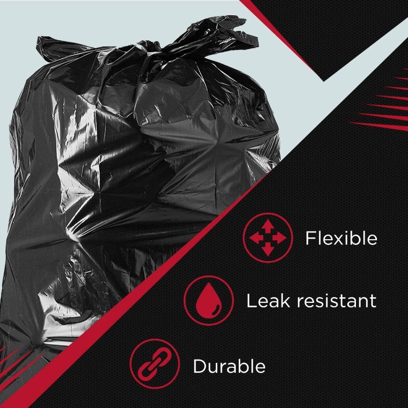 Photo 1 of 64-65 Gallon Heavy Duty Trash Bags for Toter, (Huge 50 Count W/Ties) Extra Large Garbage Bags, 50"W X 60"H, Black, by Tasker
