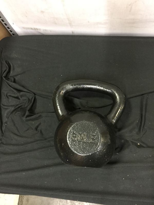 Photo 2 of 60 lb. Cast Iron Kettlebell with Durable Hammertone Finish, Sold Individually