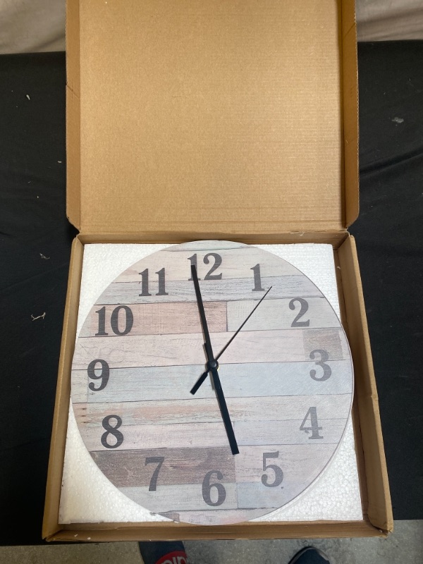 Photo 1 of Generic Round Wooden Wall Mounted Clock