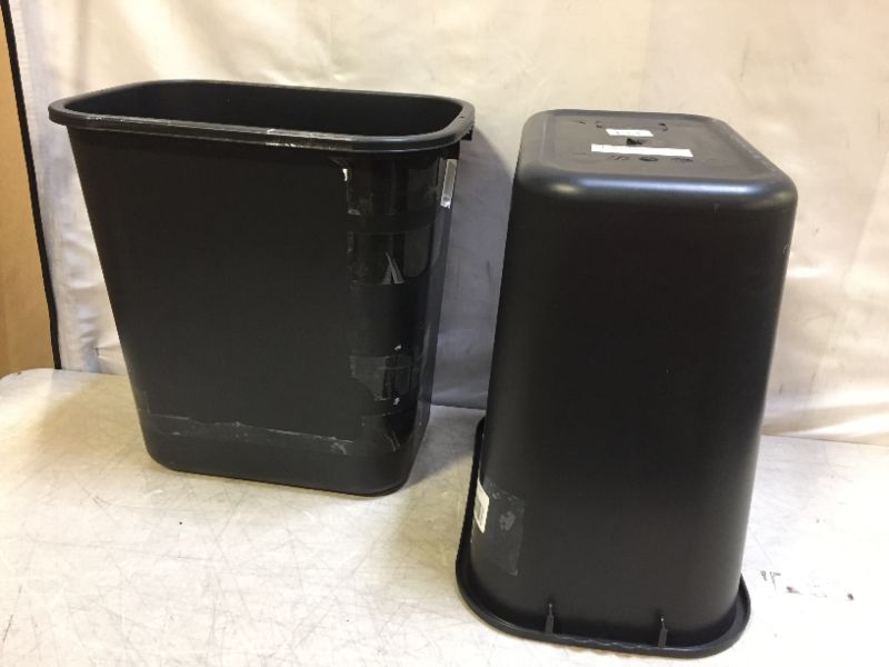 Photo 2 of 2 PACK Sparco Rectangular Wastebasket, 7 Gallons, 15" x 14 1/2", Black