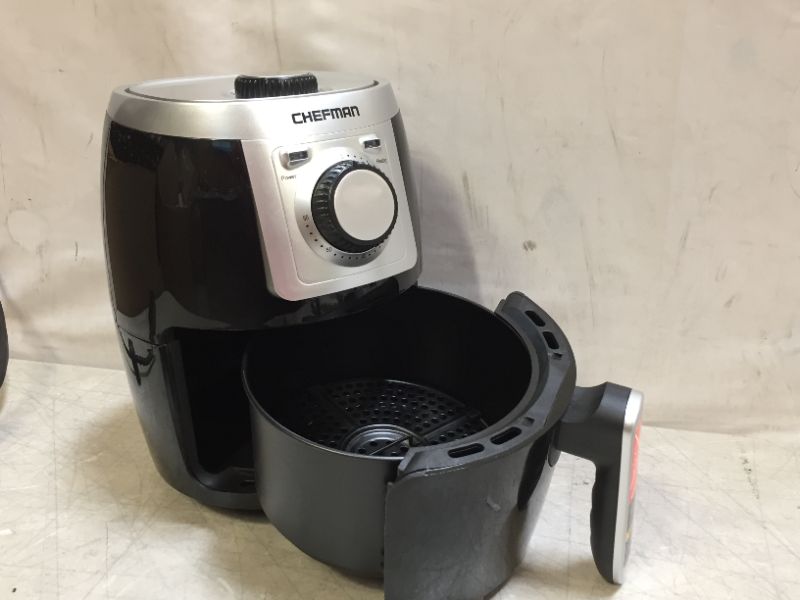 Photo 2 of Chefman TurboFry 2-Quart Air, Personal Compact Healthy Fryer w/Adjustable Temperature Control, 60 Minute Timer and Dishwasher Safe Basket, Black
