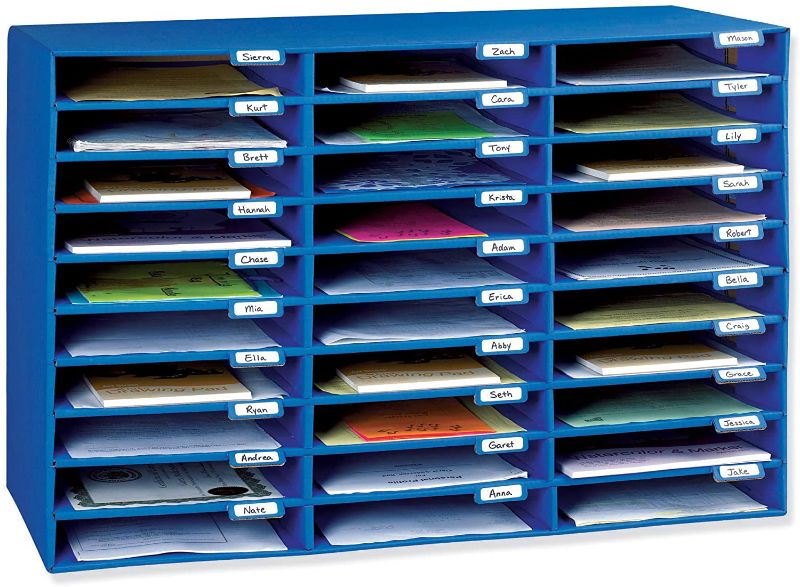 Photo 1 of Pacon Classroom Keepers 30-Slot Mailbox, Blue