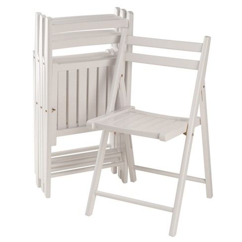 Photo 1 of 4pc Robin Folding Chair Set White - Winsome
