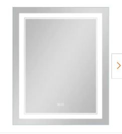 Photo 1 of 40 in. x 32 in. Modern Rectangular Frameless LED Light Bathroom Vanity Mirror Wall-Mounted
