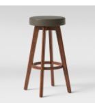 Photo 1 of Banning Modern Round Swivel Barstool Espresso Faux Leather - Project 62™