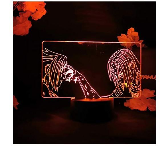 Photo 1 of 3D Optical Illusion Night Light Naruto Sasuke and Itachi Uchiha Anime Lamps for Kids Child Bedroom Decor Nightlight 3D RGB Colorful Led Night Light Manga Gift Color  16 Color with Remote