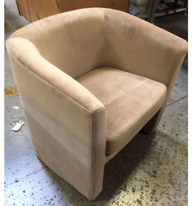 Photo 1 of Vernon Upholstered Barrel Accent Chair  Threshold designed with Studio McGee LIGHT BROWN