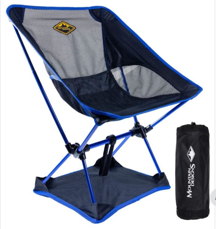 Photo 2 of Camp Chair by Mountain Designs  Ultralight Camping Chair for Travellers  Durable Portable Chair Supports 270lbs  Quick Setup Folding Chairs for Adults is Ideal for Camping Accessories