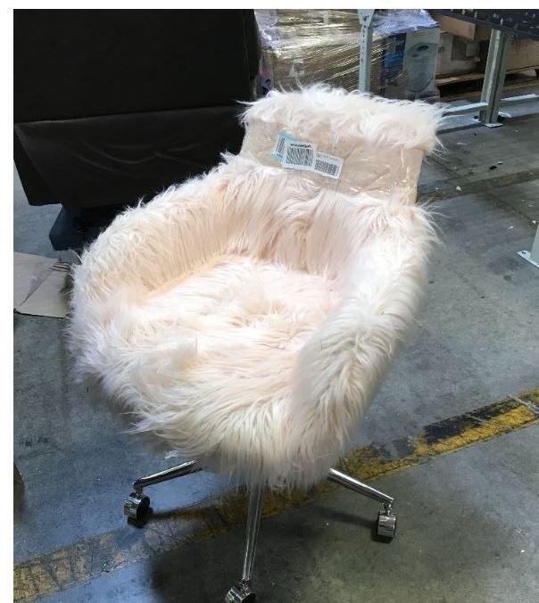 Photo 1 of WHITE FAUX FUR OFFICE CHAIR