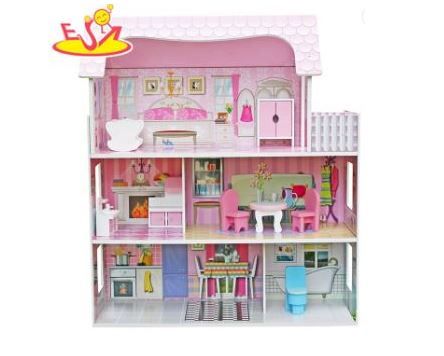 Photo 1 of Wholesale pink wooden dollhouse kits for girls W06A139