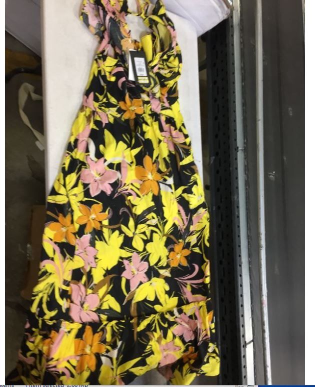 Photo 1 of Black and Yellow Floral Print Dress Sz L