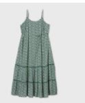 Photo 1 of Women's Plus Size Floral Print Sleeveless Tiered Maxi Sundress - Ava & Viv Green 4x
