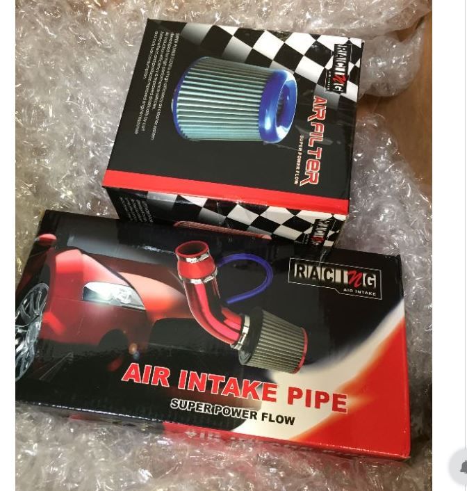 Photo 2 of Car Cold Air Intake Filter Induction Pipe Power Flow Hose System Black