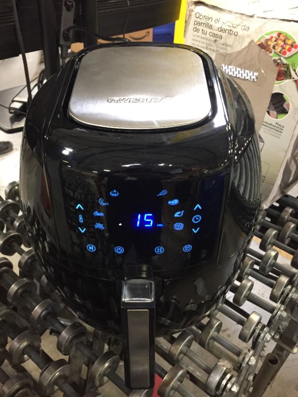 Photo 2 of 8-in-1 5.8 Qt. Black Electric Air Fryer with Recipe Book