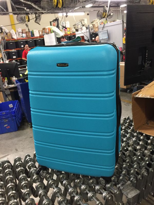 Photo 3 of 2 Piece Expandable Abs Spinner Set, Turquoise color  LARGE LUGGAGE IS DENTED
