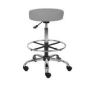 Photo 1 of BOSS Office Products Black Antimicrobial Vinyl Cushions Chrome Footring Adjustment Arms Pneumatic Lift Drafting Chair
