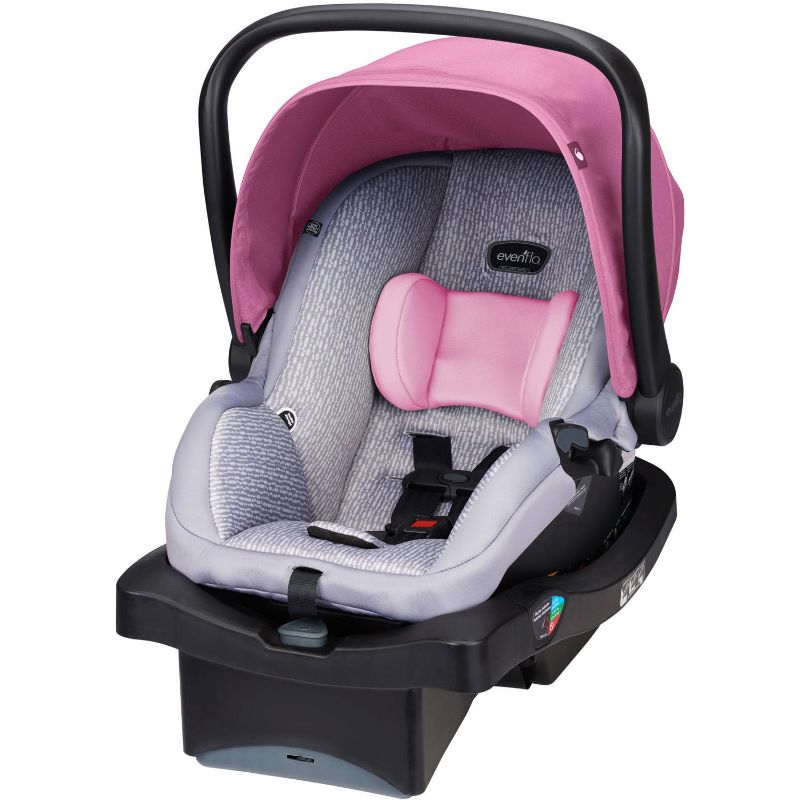 Photo 1 of Evenflo LiteMax 35 lbs Infant Car Seat, Geometric Grey and Pink
