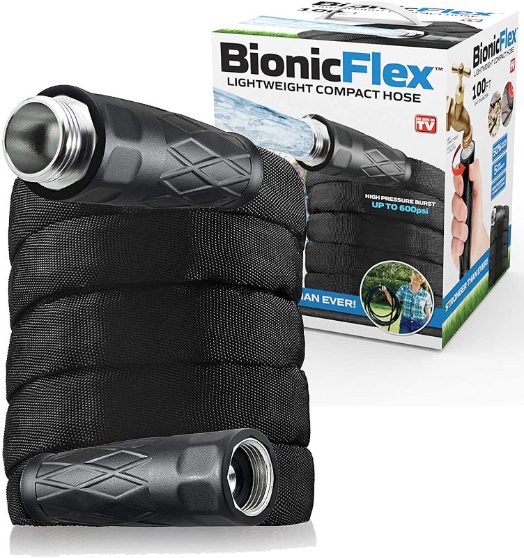 Photo 1 of Bionic Flex 75’ Garden Hose, Ultra Durable & Lightweight Weatherproof Garden Water Hose, 500 PSI Crush Resistant EZ Connect Metal Fittings, Tear Resistant, Kink Free Outdoor Hose, Outdoor Yard Hose
