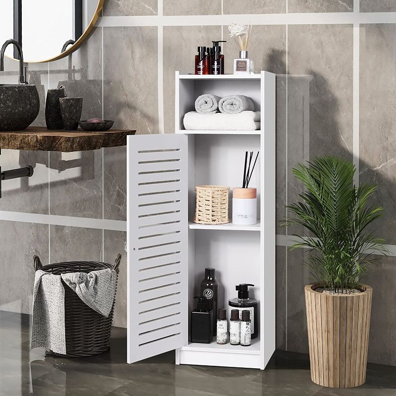 Photo 1 of aimu Waterproof Bathroom Cabinets, Storage Accessories Floor Standing Cabinet for Bathroom,Furniture for Bathroom Bedroom Kitchen Hallway,Storage Cupboard Unit with Daily use Layer 80x20x24cm
