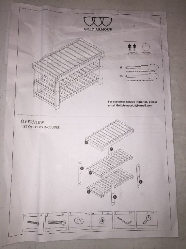 Photo 2 of BAMBOO SHOE RACK BENCH BLACK BY GOLD ARMOUR