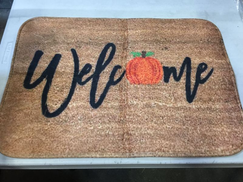 Photo 1 of 2PACK 
ALSA Halloween Welcome Doormat Waterproof Large Pumpkin Skull Carpet Heavy Duty Non-Slip Outdoor Rugs Front Door Mat for Home Entrance Outdoor Mat-Welcome
