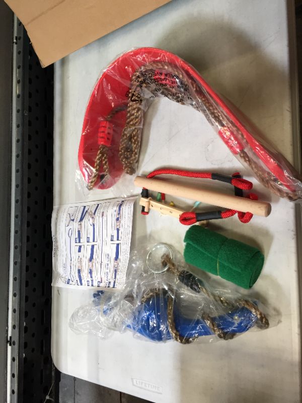 Photo 1 of Ninja Warrior Obstacle Course for Kids?65FT Ninja Slider Slackline Pulley Kit - Zip Line Accessories Includes Swing | Spinning Swing Toys | Monkey Bars - Outdoor Playset Equipment for Backyard
COMES WITH ONLY WHAT IS SECOND PICTURE 
