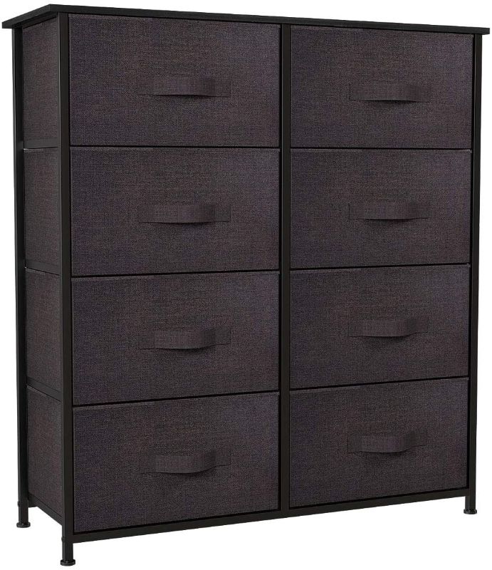 Photo 1 of YITAHOME Storage Tower with 8 Drawers - Fabric Dresser with Large Capacity, Organizer Unit for Bedroom, Living Room & Closets - Sturdy Steel Frame, Easy Pull Fabric Bins & Wooden Top (Brown)
