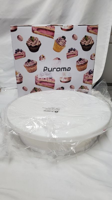 Photo 1 of 2PK ROUND PLASTIC ROTATING CAKE STAND 