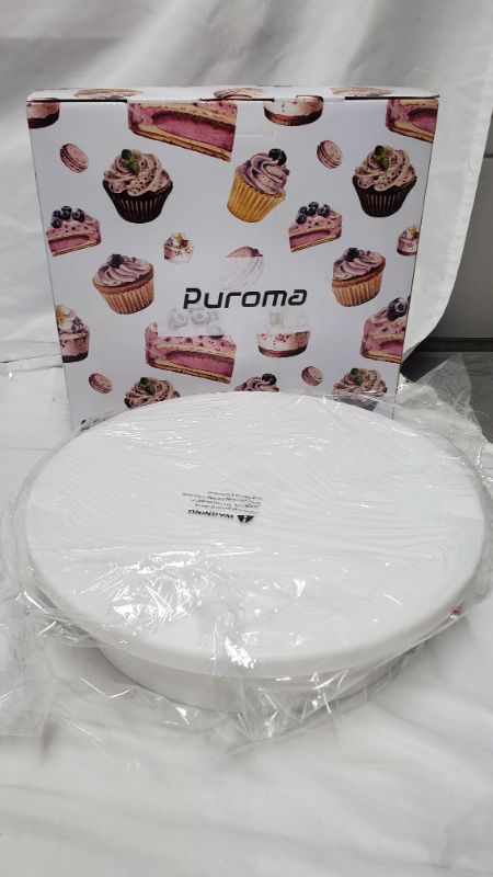 Photo 1 of 2PK ROUND PLASTIC ROTATING CAKE STAND 