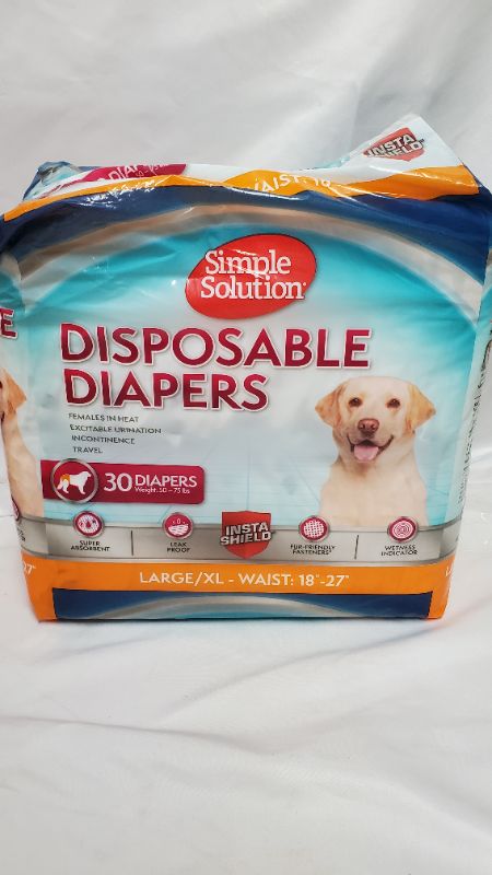 Photo 1 of DISPOSABLE DIAPERS 30CT XL WAIST 18"-27"