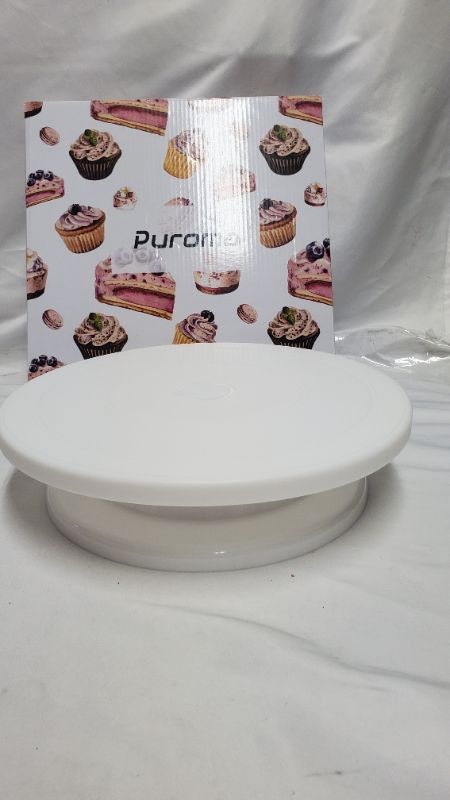 Photo 1 of 2PK PLASTIC ROUND ROTATING CAKE STAND