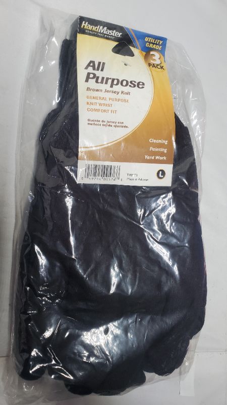 Photo 1 of Magid Glove T905t3 Brown Jersey Glove, Large - 3 Pack