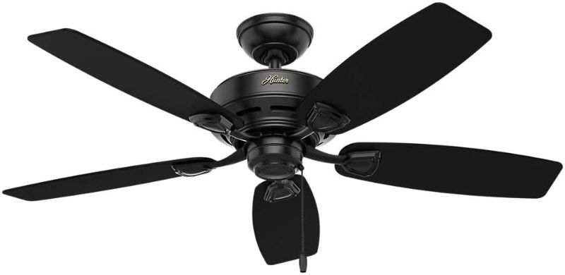 Photo 1 of Hunter 48" Sea Wind Matte Black Ceiling Fan with Pull Chain