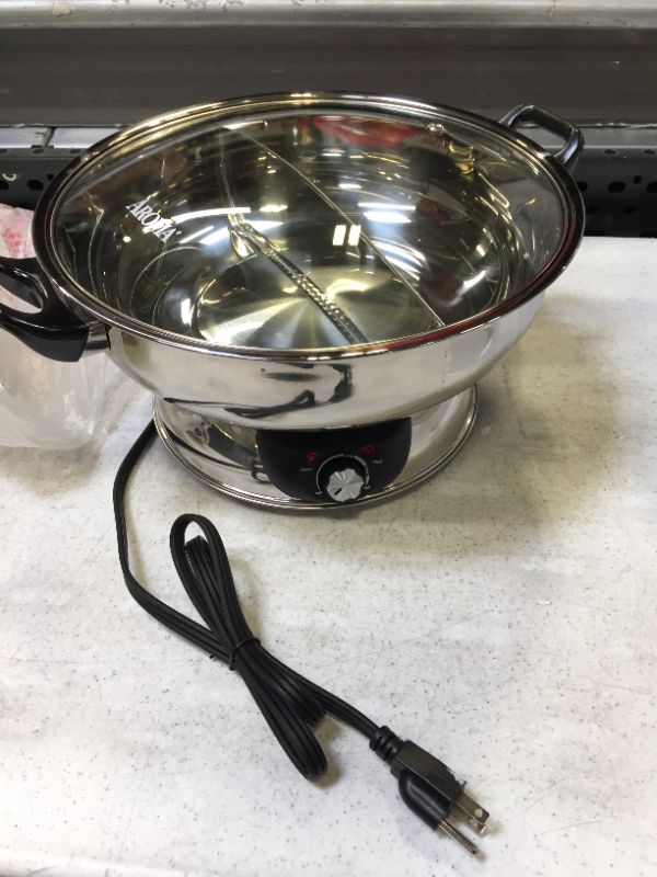 Photo 3 of Aroma Stainless Steel Hot Pot, Silver (ASP-600)
