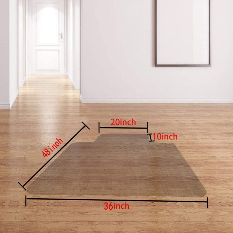 Photo 1 of Office Chair Mat for Hardwood Floor, Home Office Tile Floor Protector Rolling Computer Desk Chair Mat Transparent Clear Plastic( 36" x 48'' with Lip), Easy Glide for Chairs Flat without Curling
