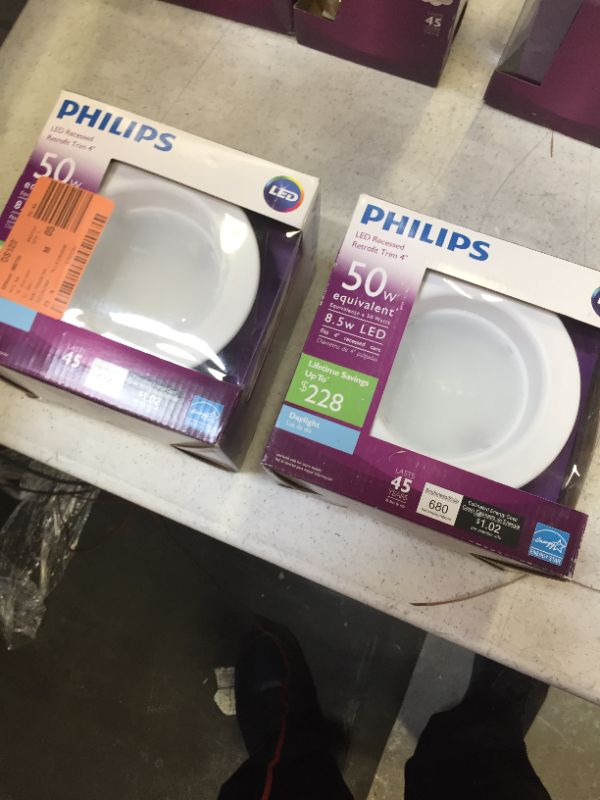 Photo 1 of Philips LED Downlight Spotlight 50W Equivalent Dimmable Soft White Light Bulb 2 pack 