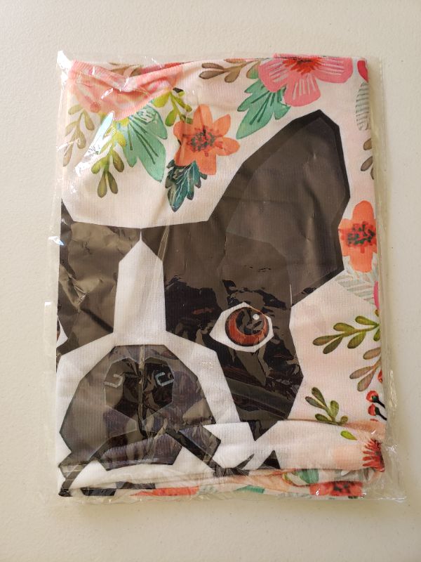 Photo 2 of Boston Terrier Floral Throw Pillow Cover 20"x30"