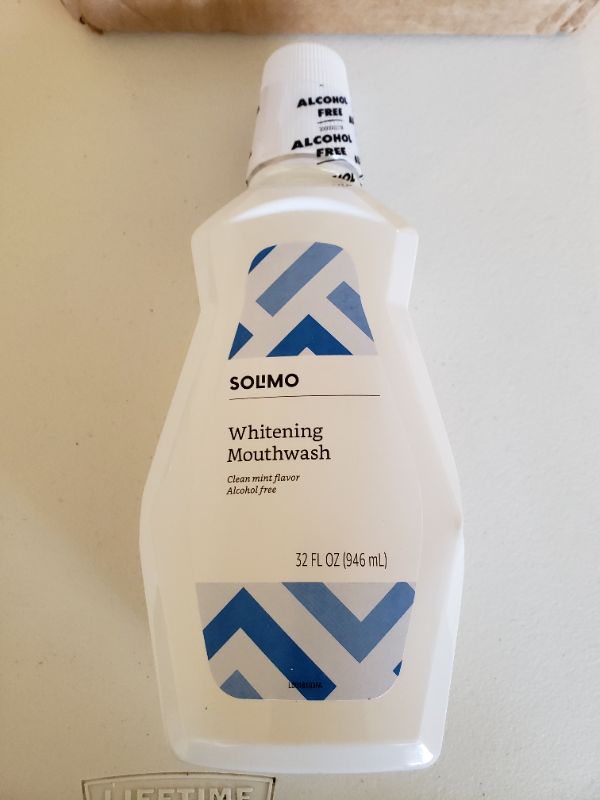 Photo 2 of Amazon Brand - Solimo Whitening Mouthwash. Case of 4 Bottles.