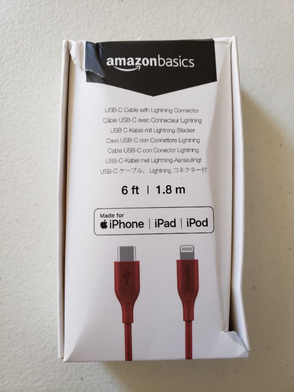 Photo 1 of Amazon Basics iPhone Charging Cable with Lightning Connector